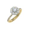 Diamond flower engagement ring