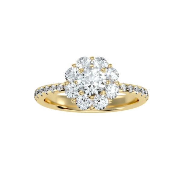 Diamond flower engagement ring - Image 2