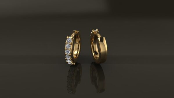 Gabriel Fashion 14K Yellow Gold Twisted Layered 20mm Diamond Hoop Earrings  EG13651Y45JJ - Diamond District