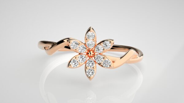 Diamond flower Dazzling Minimalist Ring - Image 9