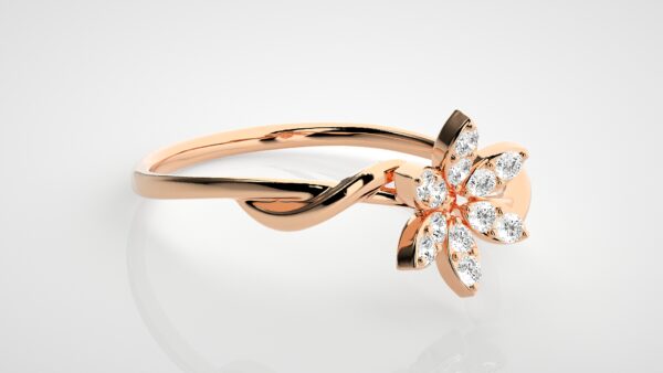 Diamond flower Dazzling Minimalist Ring - Image 7