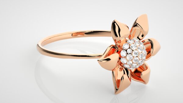 Diamond flower Glistening Galore Minimalist Ring - Image 8