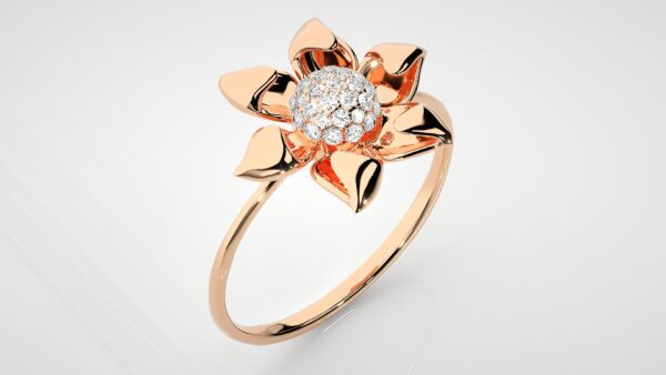 Diamond flower Glistening Galore Minimalist Ring - Image 9