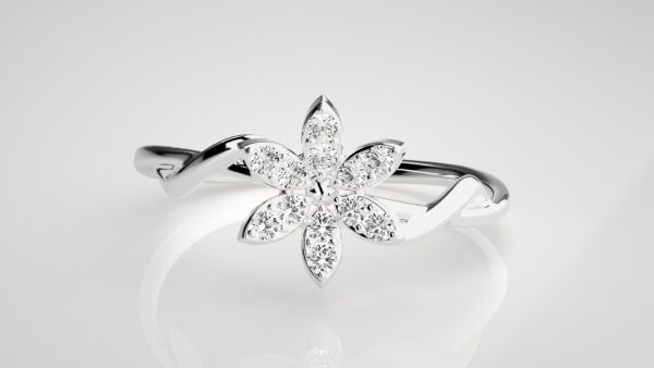 Diamond flower Dazzling Minimalist Ring - Image 6