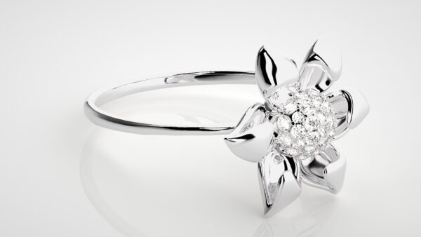 Diamond flower Glistening Galore Minimalist Ring - Image 6