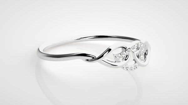 Diamond Glistening Leaf Minimalist Ring - Image 7