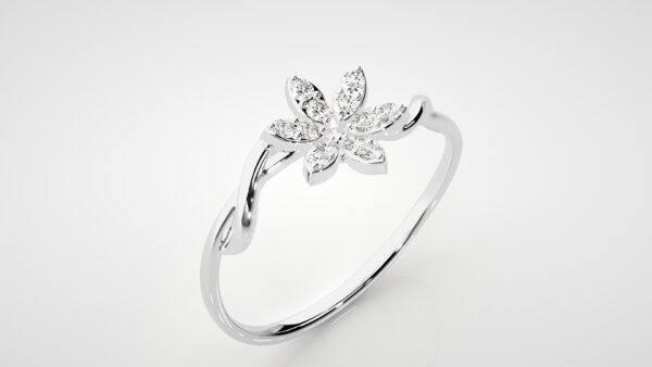 Diamond flower Dazzling Minimalist Ring - Image 4