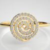 Diamond Swirl  Minimalist Ring