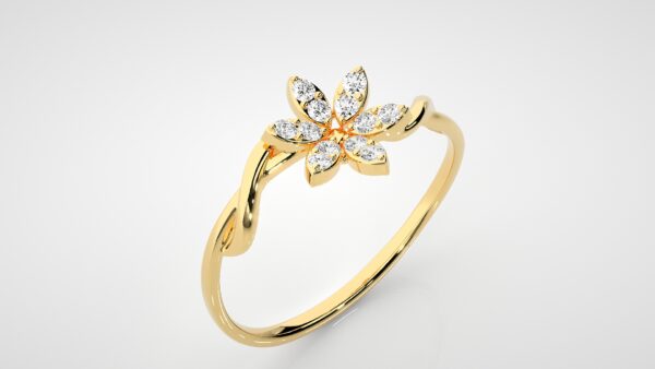 Diamond flower Dazzling Minimalist Ring - Image 2